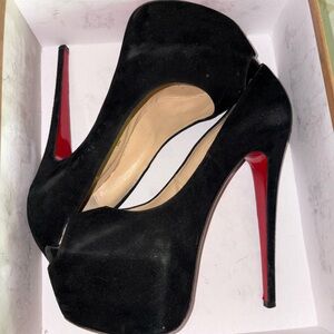 Christian Louboutin Black and Red Platform Heels